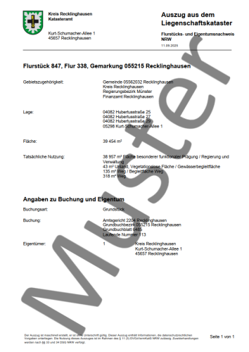 Amtlicher Flurstücks- und Eigentumsnachweis