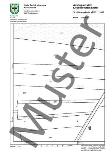 Amtliche Schätzungskarte